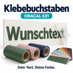 Klebebuchstaben ORACAL 631 – Wunschtext und Folienfarben