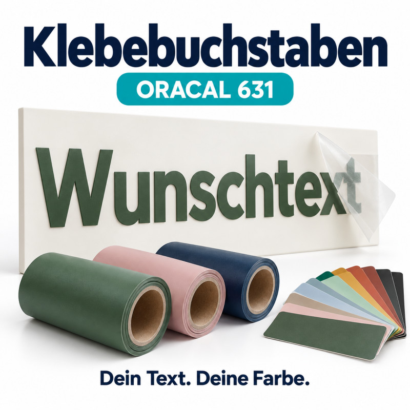 Klebebuchstaben ORACAL 631 – Wunschtext und Folienfarben