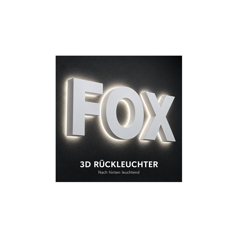 3D Buchstaben Rückleuchter